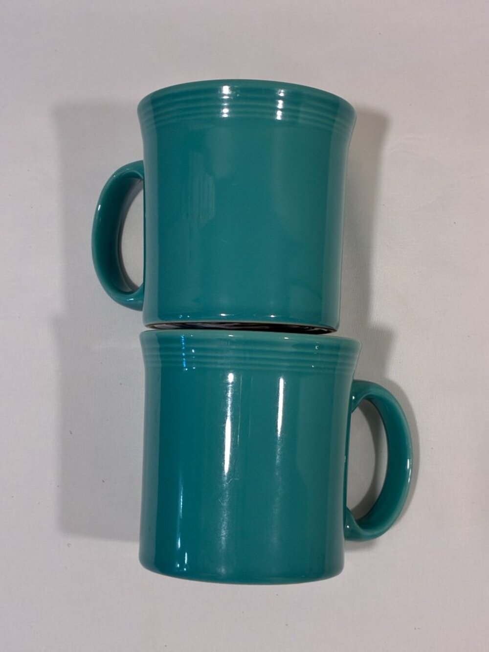 Fiestaware Java Coffee Mug Set of 2 Homer Laughlin China Turquoise 12 oz EUC - Picture 4 of 7